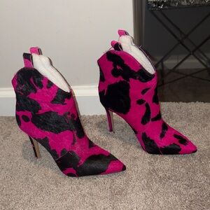 Jessica Simpson Pink and Black Heeled Boots
